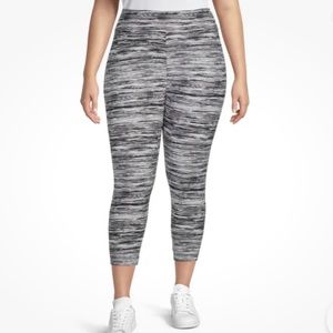 Terra and Sky Gray Space Dye High Rise Capri Leggings 2X (20W-22W) New